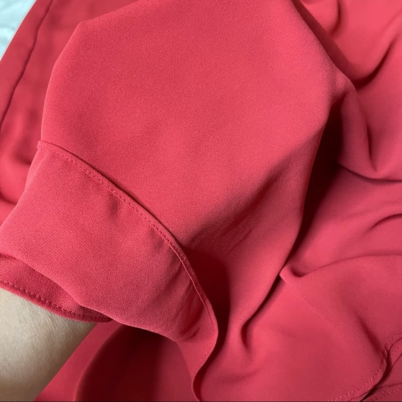 Karen Kane Womens Dress Small S Tomato Red Lined 3/4 Sleeve V-Neck - Picture 13 of 13